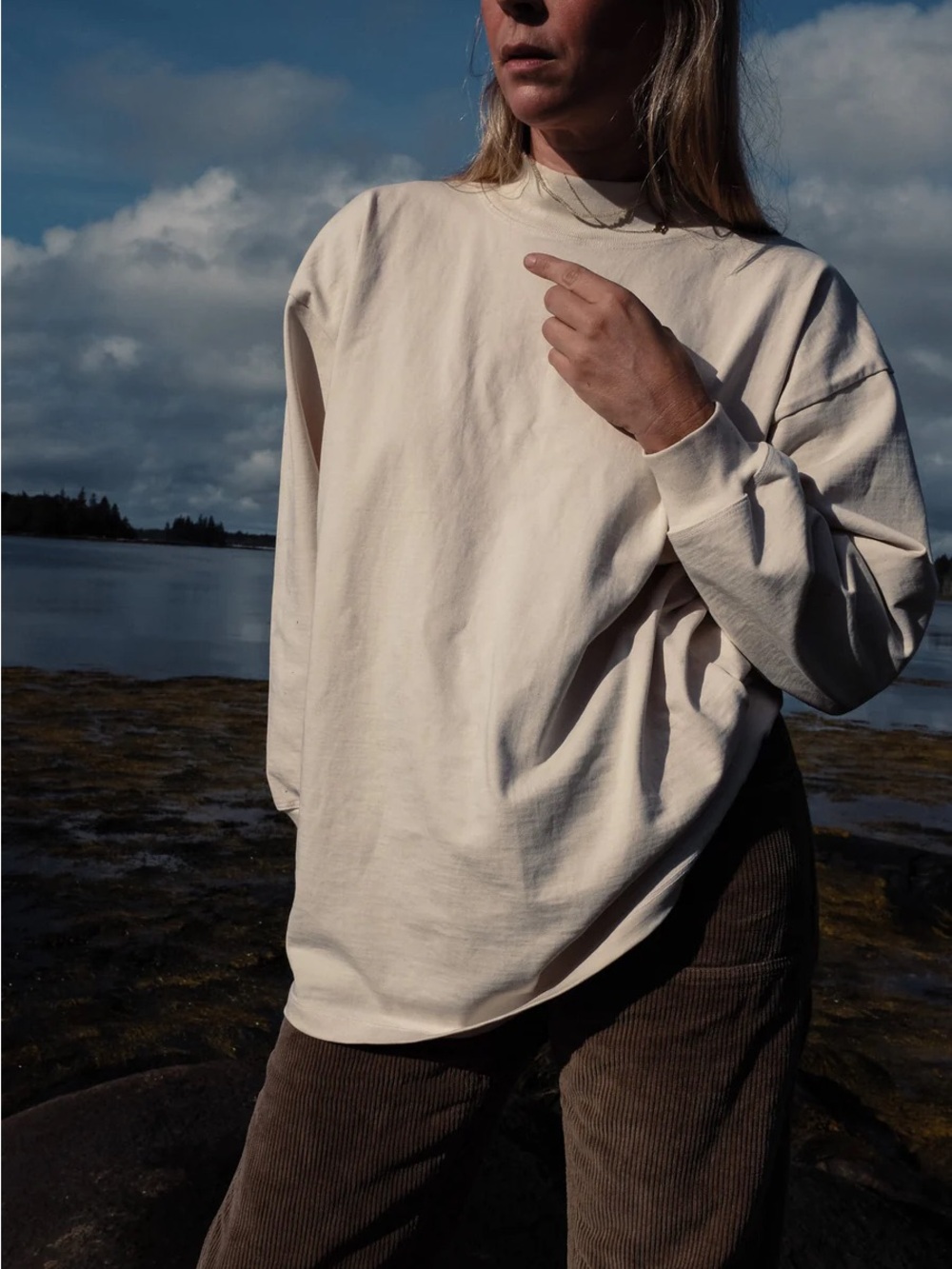 Rudy Jude Classic Crewneck Sweater in Cream
